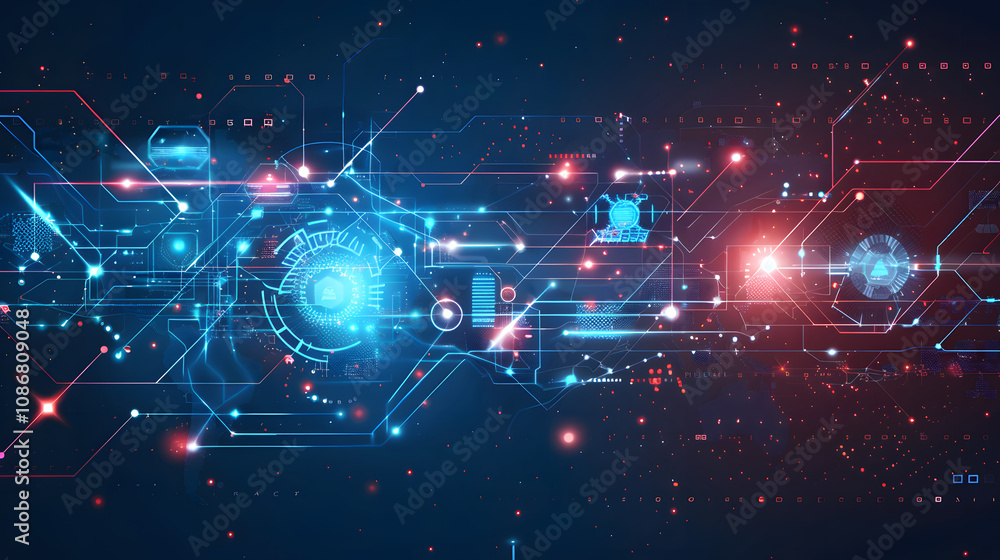 Poster vector abstract background technology illustration communication data security
