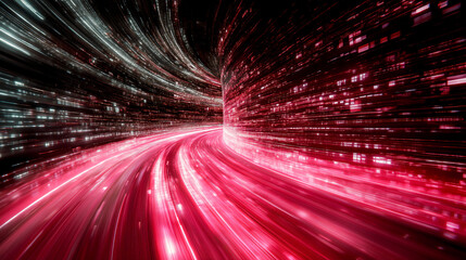 Futuristic light trail abstract background . Data transfer .