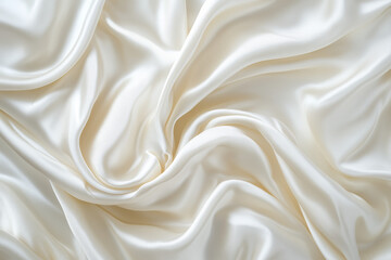 Fototapeta premium Soft white silk fabric with luxurious folds
