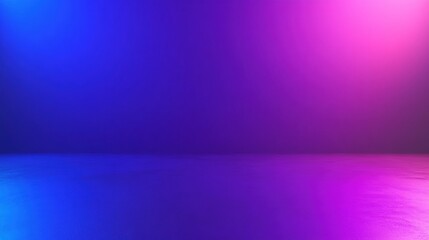 Fototapeta premium High-Angle Top-Down View of a Cyberpunk-Inspired Abstract Architectural Space Featuring Neon Purple and Blue Lights, Ideal for 3D Product Display in a Minimalistic Futuristic City Skyline Background, 