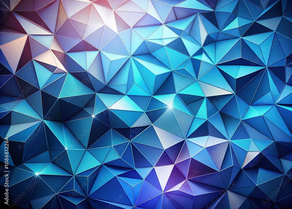Poster elegant blue polygonal abstract background featuring triangle shapes ideal for modern design project
