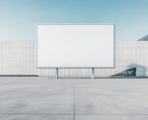 Obraz premium Blank Billboard in Front of a Modern Building
