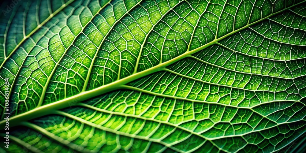 Poster elegant green leaf design with intricate textures and colors for nature and botanical projects, perf