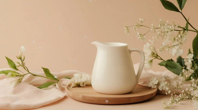 Milk in glass jug
