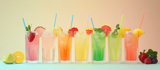 Colorful Refreshing Summer Drinks