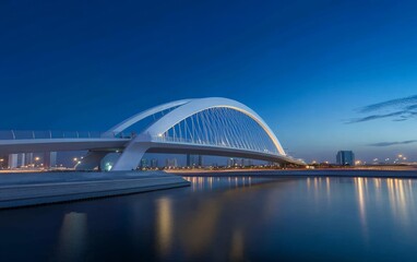 Obraz premium Stunning Modern Bridge at Dusk