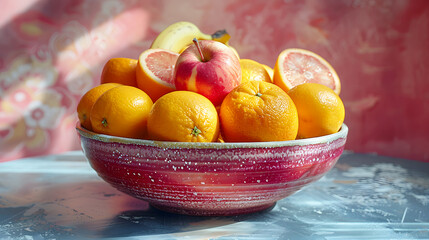 Vibrant Bowl of Fresh Colorful Fruits