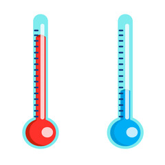 Meteorological thermometers with vector illustration