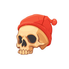 Simple flat 2D icon skullcap isolated on a transparent background, vector, flat design, animation design, vector, flat design, animation design, simple flat 2D icon, flat vector