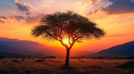 Fototapeta premium Majestic Tree at Sunset