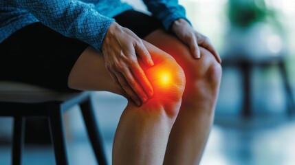 Close Up, Woman Experiencing Severe Knee Pain, Health Problem, Body Pain, Joint Injury Concept