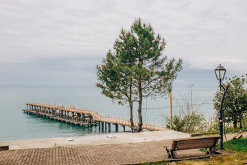 Sea pier, Batumi Botanical Garden, Adjara, Georgia