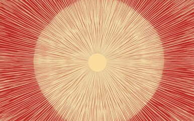Red and beige background with sunburst rays, vector illustration.