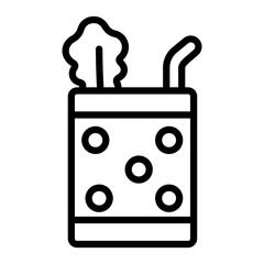 Detox Smoothie Vector Line Icon Design