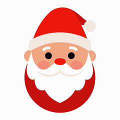 Santa Claus face vector on white background.