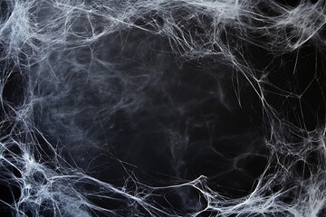 Black background with white spider webs
