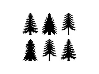 Mountain Tree Vector Background Icon.