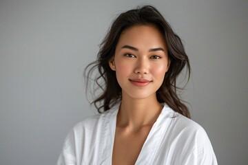 Portrait of a South East Asian woman with bold makeup and stylish hair.