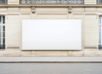 Blank Billboard on a Classic European Building