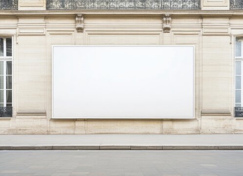Blank Billboard on a Classic European Building
