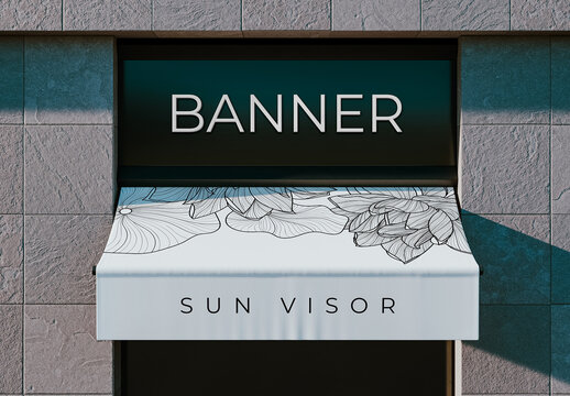 Building Sun Visor Mockup with Banner Display
