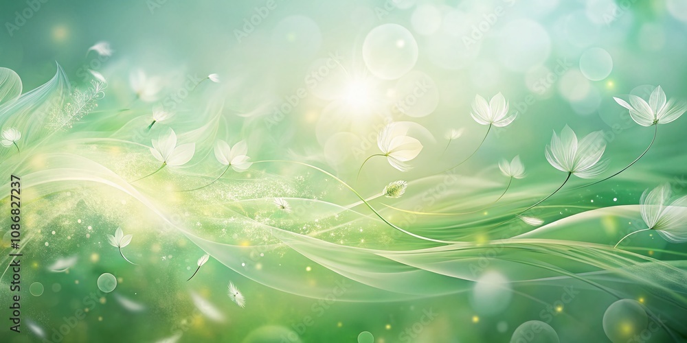 Aufkleber ethereal abstract surface with soft green wind-like patterns creating a dreamy atmosphere perfect fo