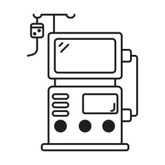 Hemodialysis Machine icon vector on white background