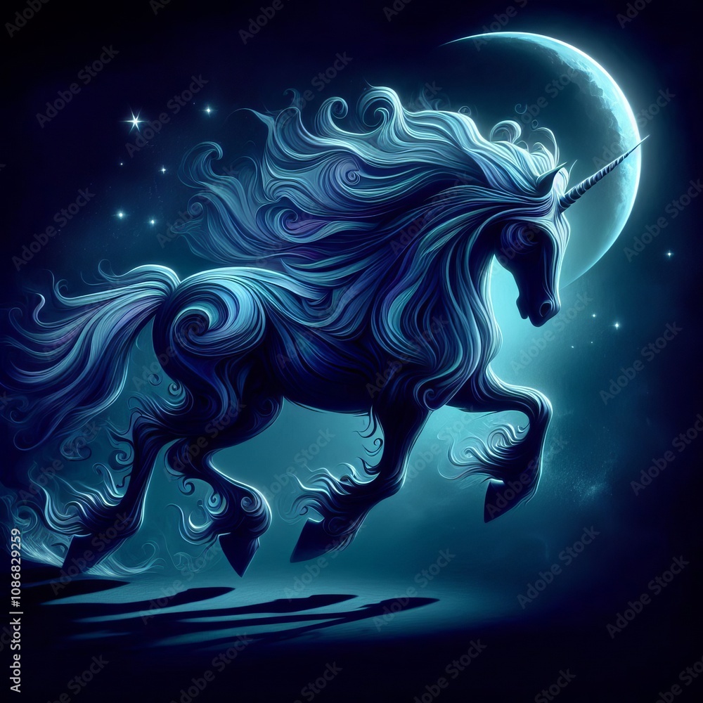 Poster shadow unicorn a mysterious unicorn that can move between shadow