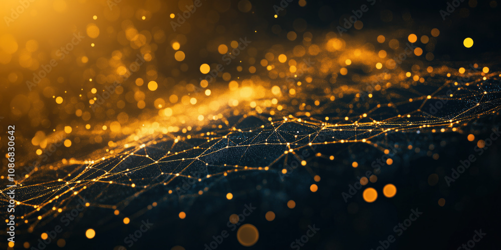 Poster abstract background with bokeh lights. christmas festive background image. created with generative a