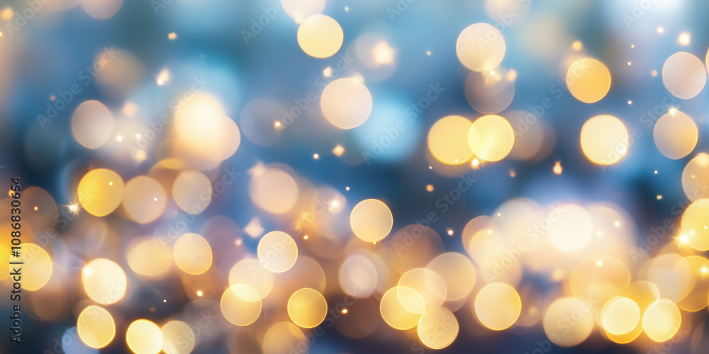 Poster abstract background with bokeh lights. christmas festive background image. created with generative a