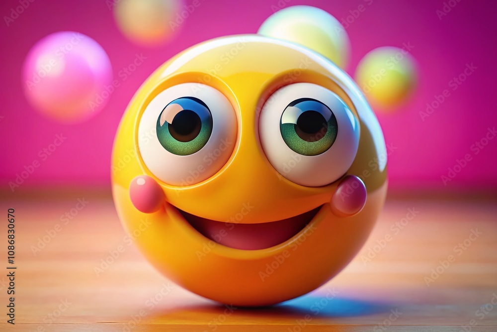 Poster eyes emoji expression: a creative close-up of a colorful eye emoji on a soft background, emphasizing
