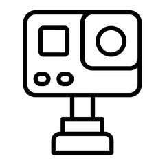 Action Camera Vector Line Icon Design