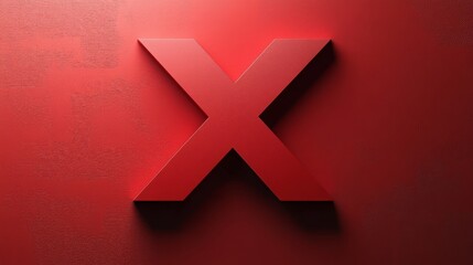 Obraz premium Red Letter X on Textured Background
