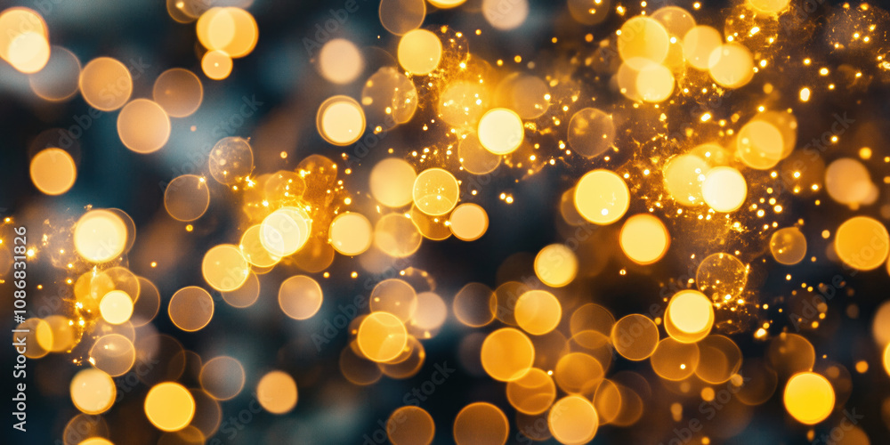 Poster abstract background with bokeh lights. christmas festive background image. created with generative a