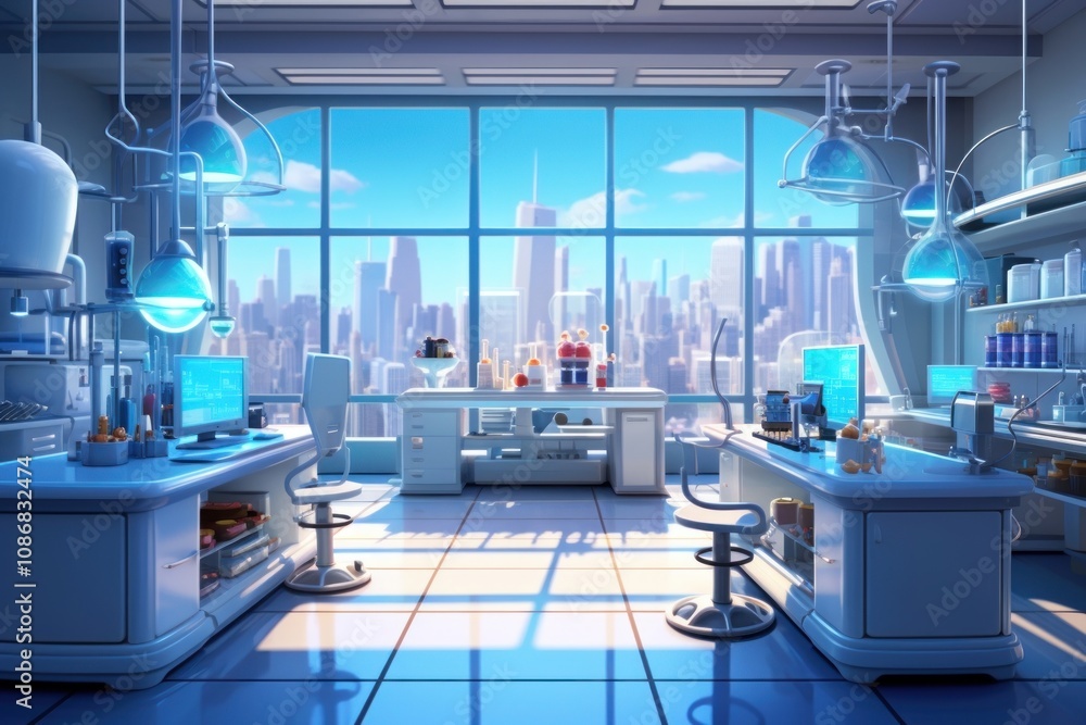 Poster architecture laboratory building electronics.