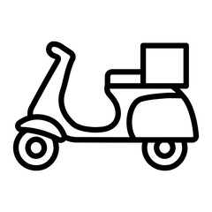 Delivery Scooter Vector Line Icon Design