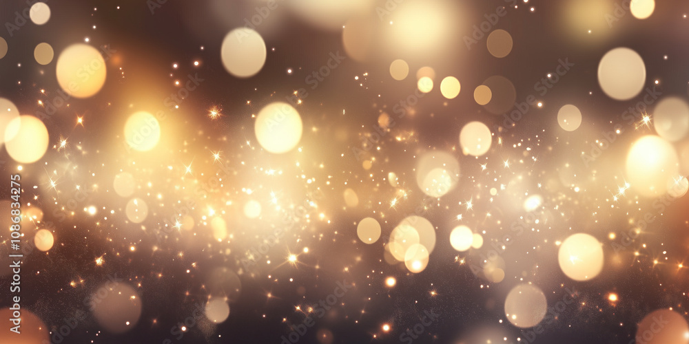 Poster abstract background with bokeh lights. christmas festive background image. created with generative a