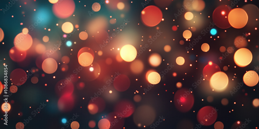 Poster abstract background with bokeh lights. christmas festive background image. created with generative a