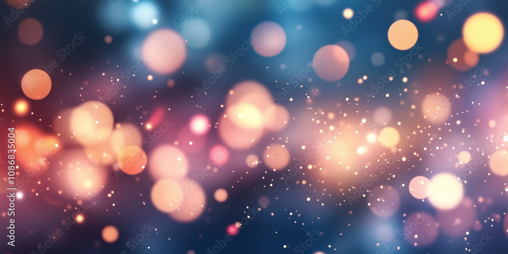 Poster abstract background with bokeh lights. christmas festive background image. created with generative a