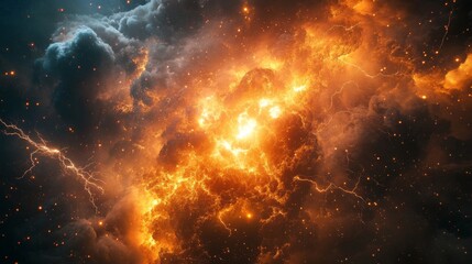 Obraz premium Fiery Cosmic Explosion