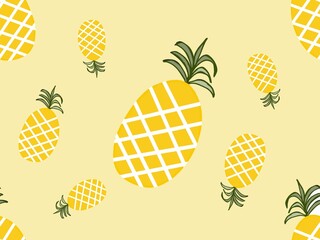 pineapple pattern Background. flat illustration pineapple background. seamless pattern pineapple. pineapple flat illustration background.