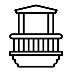 Balcony Vector Line Icon Design