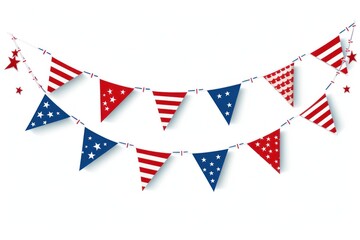 Fototapeta premium Flag decoration bunting white background.