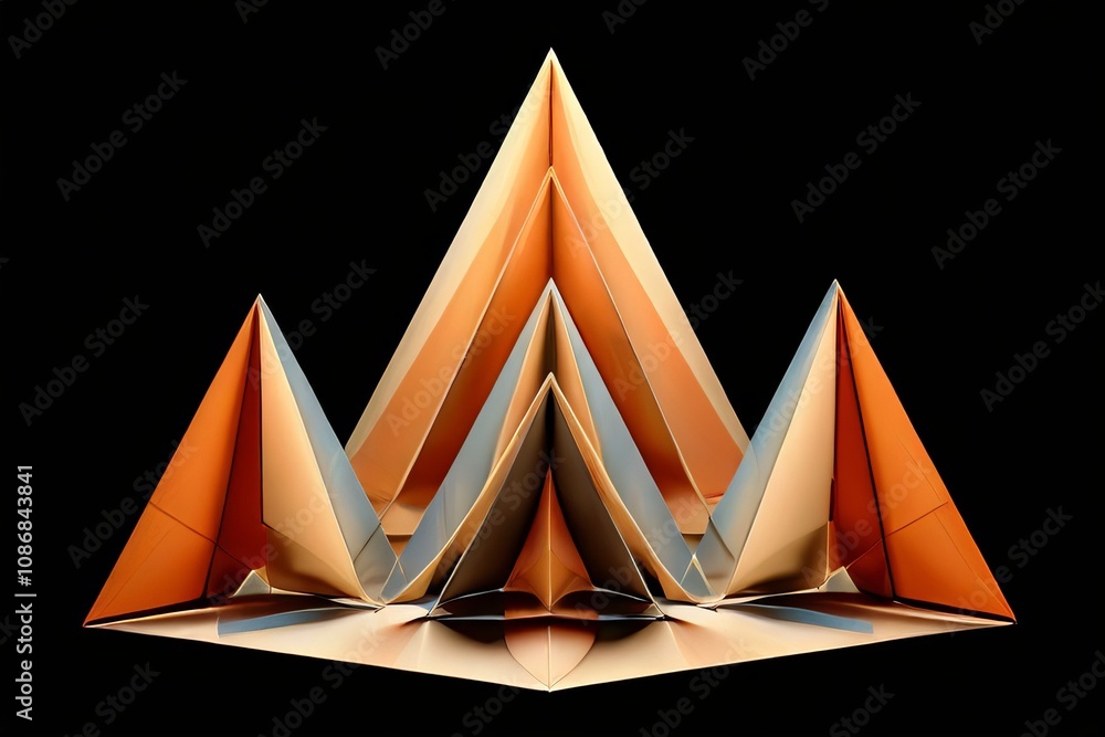 Aufkleber triangles triangles descend in various sizes and orientations cr