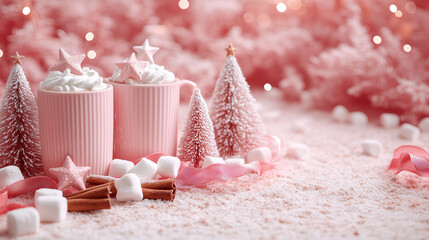 Pink Christmas Hot Drinks and Decorations