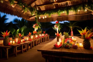tropical luau host a hawaiian inspired luau with grass skirts hu