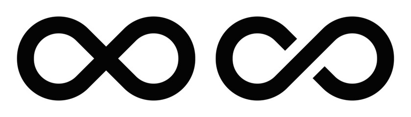 Infinity loop outline vector icon. Editable stroke.