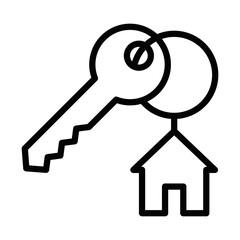 House key outline vector icon. Editable stroke.