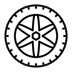 Tire Vector Line Icon Design