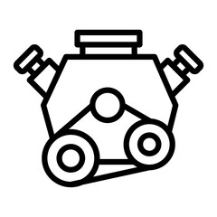 Engine Vector Line Icon Design